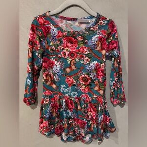 Posh Peanut FAO Schwarz bamboo long-sleeve twirl skirt bodysuit dress Christmas